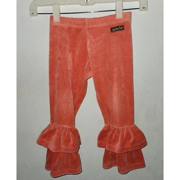 Matilda Jane sz 4 Secret Fields Party Punch Coral Velour Bennys Ruffles - Picture 1 of 4